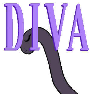 Diva Cobra Black cobra showing off, ducking and getting in front of the word "DIVA"