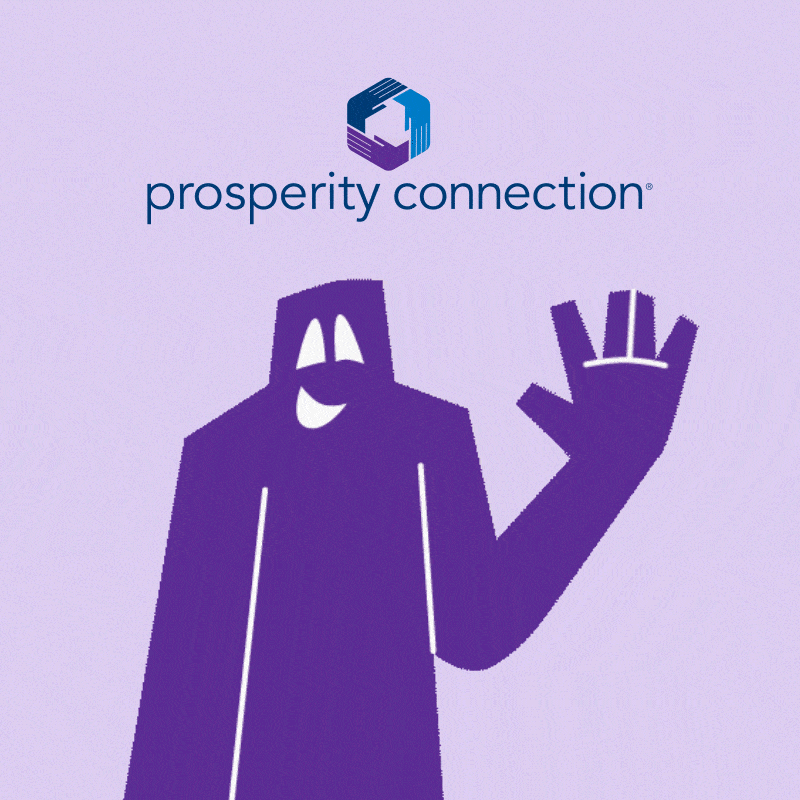 GIF of person waving; Prosperity Connection Animations thumbnail